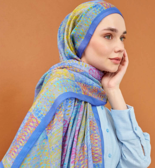 Silk Home Riva Şal Tencel Terra Mavi