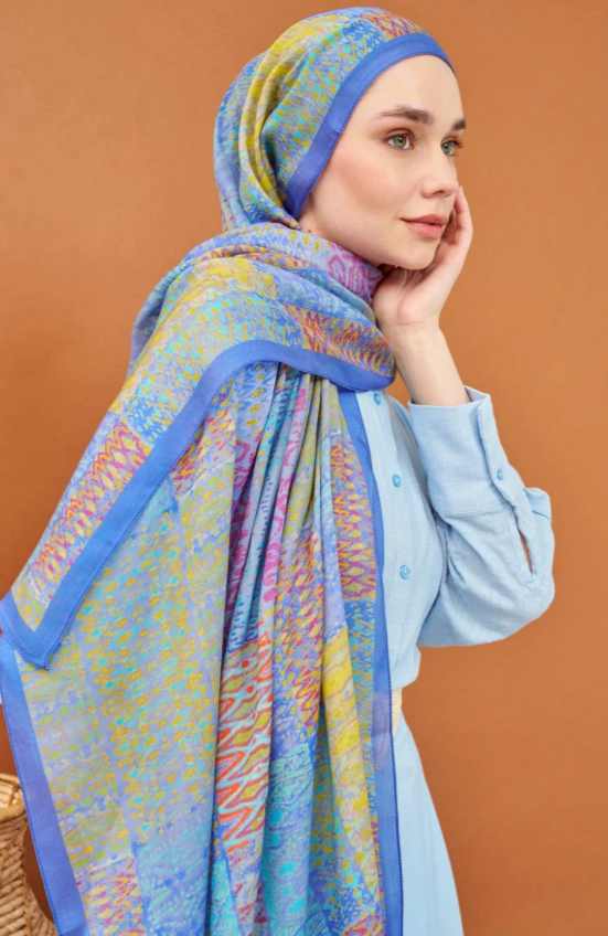 Silk Home Riva Şal Tencel Terra Mavi