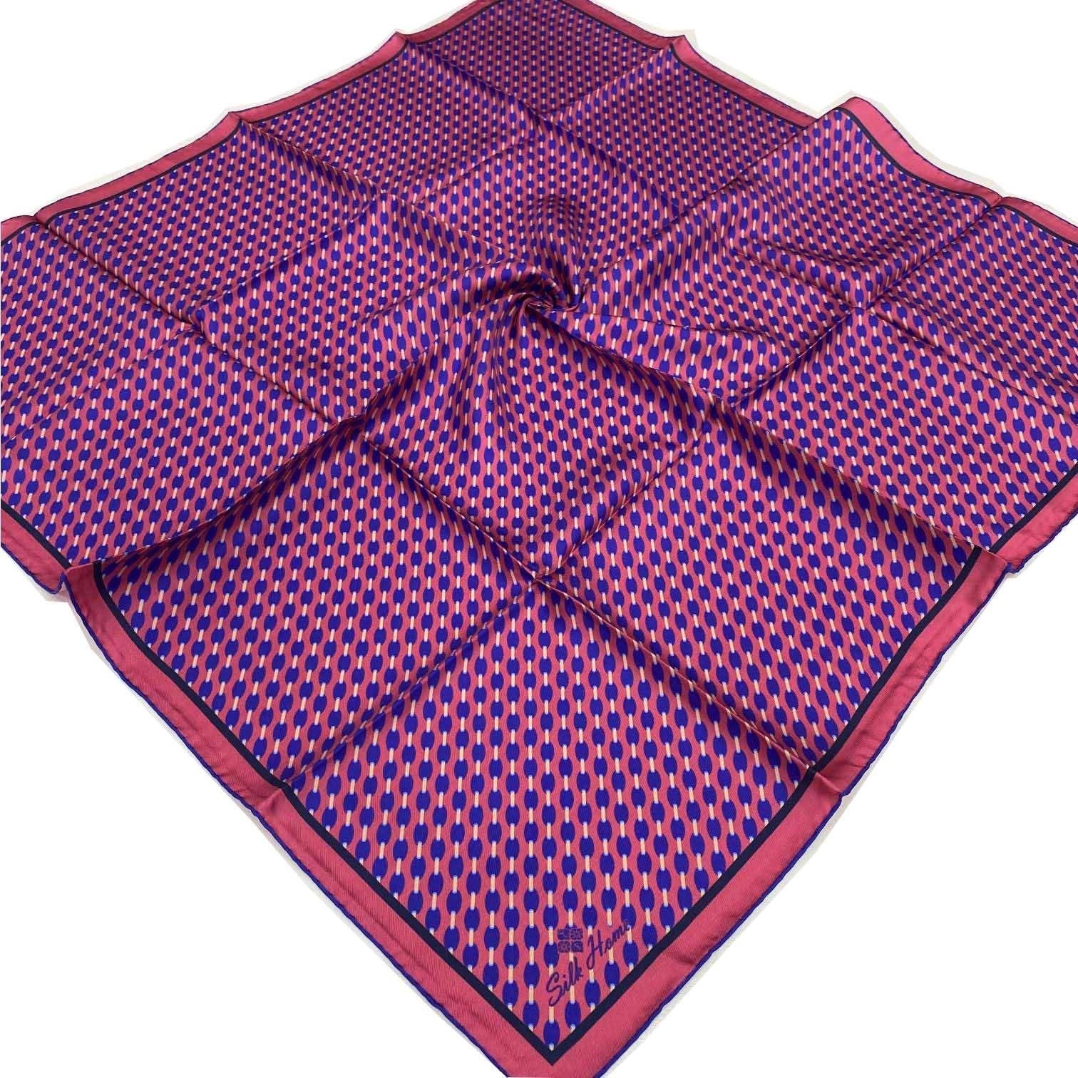 Silk Home Saf Tivil İ0pek Eşarp 11424 125 Gül Kurusu Geometrik Desen