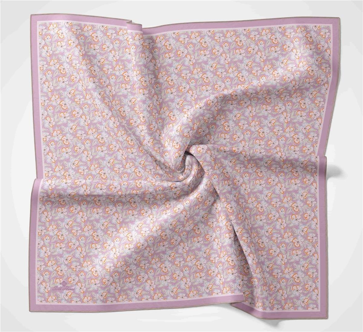 Silk Home Soft Eşarp 37048 Eflatun Çiçek Desen
