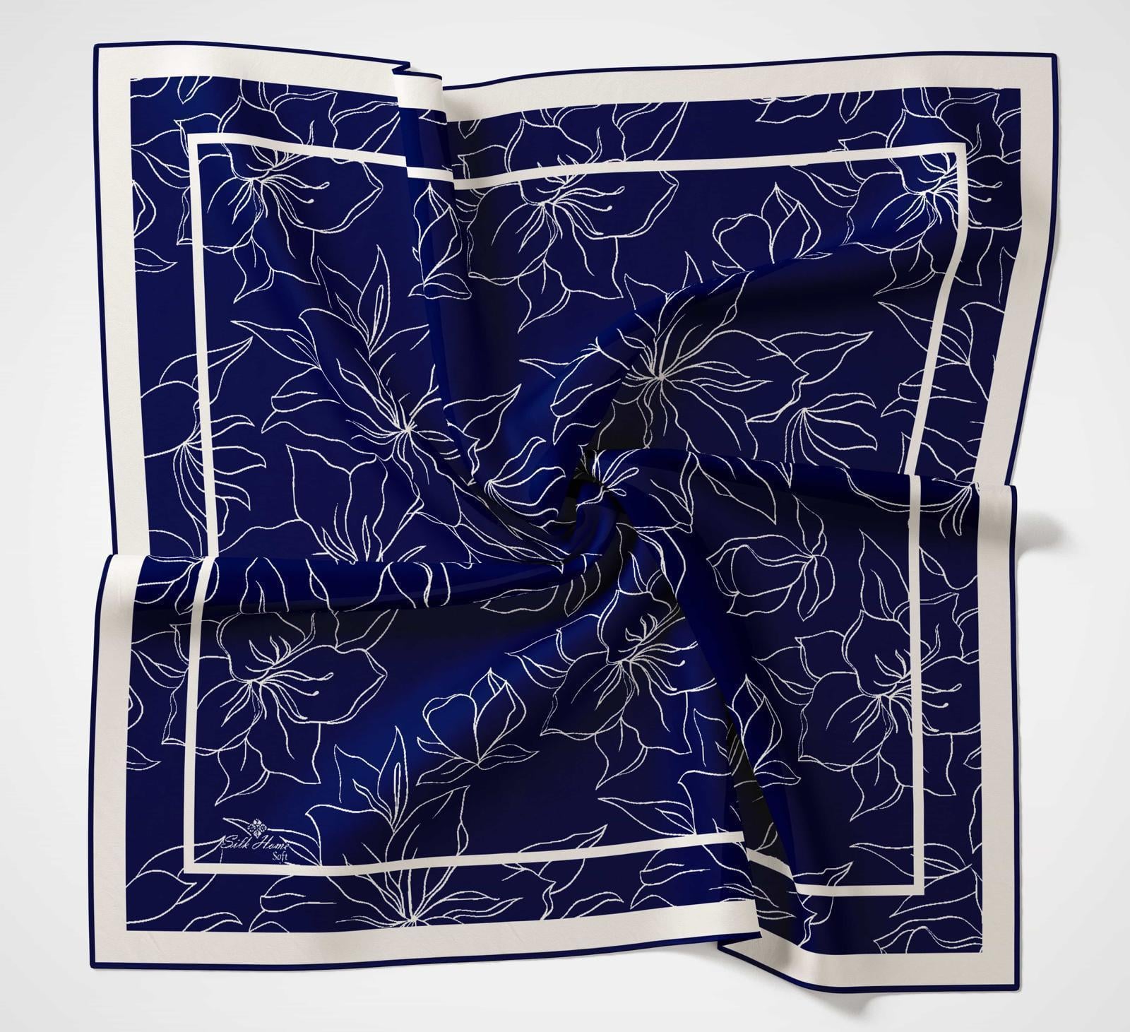 Silk Home Soft Eşarp 40613 Lacivert Karışık Desen 
