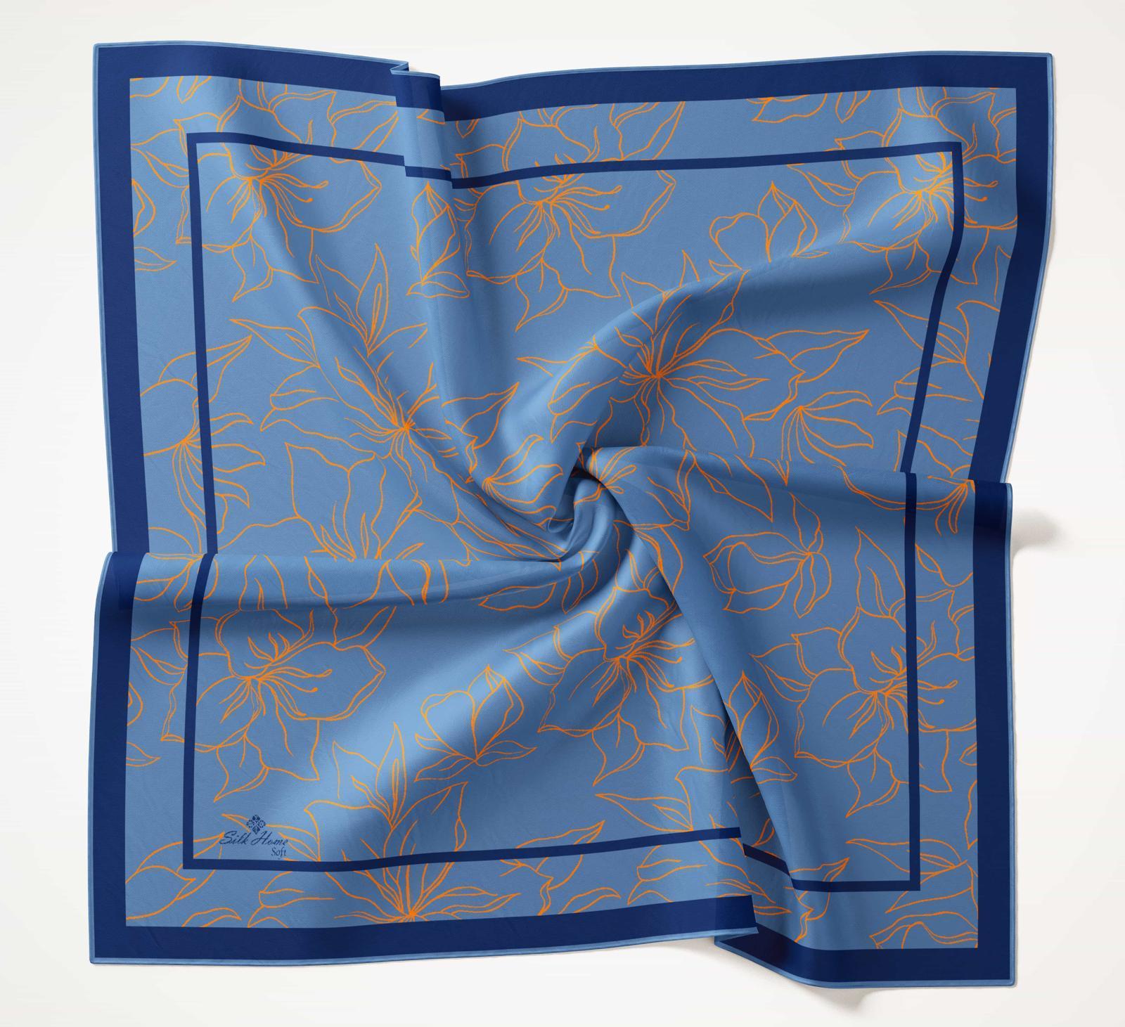 Silk Home Soft Eşarp 40636 Mavi Karışık Desen 