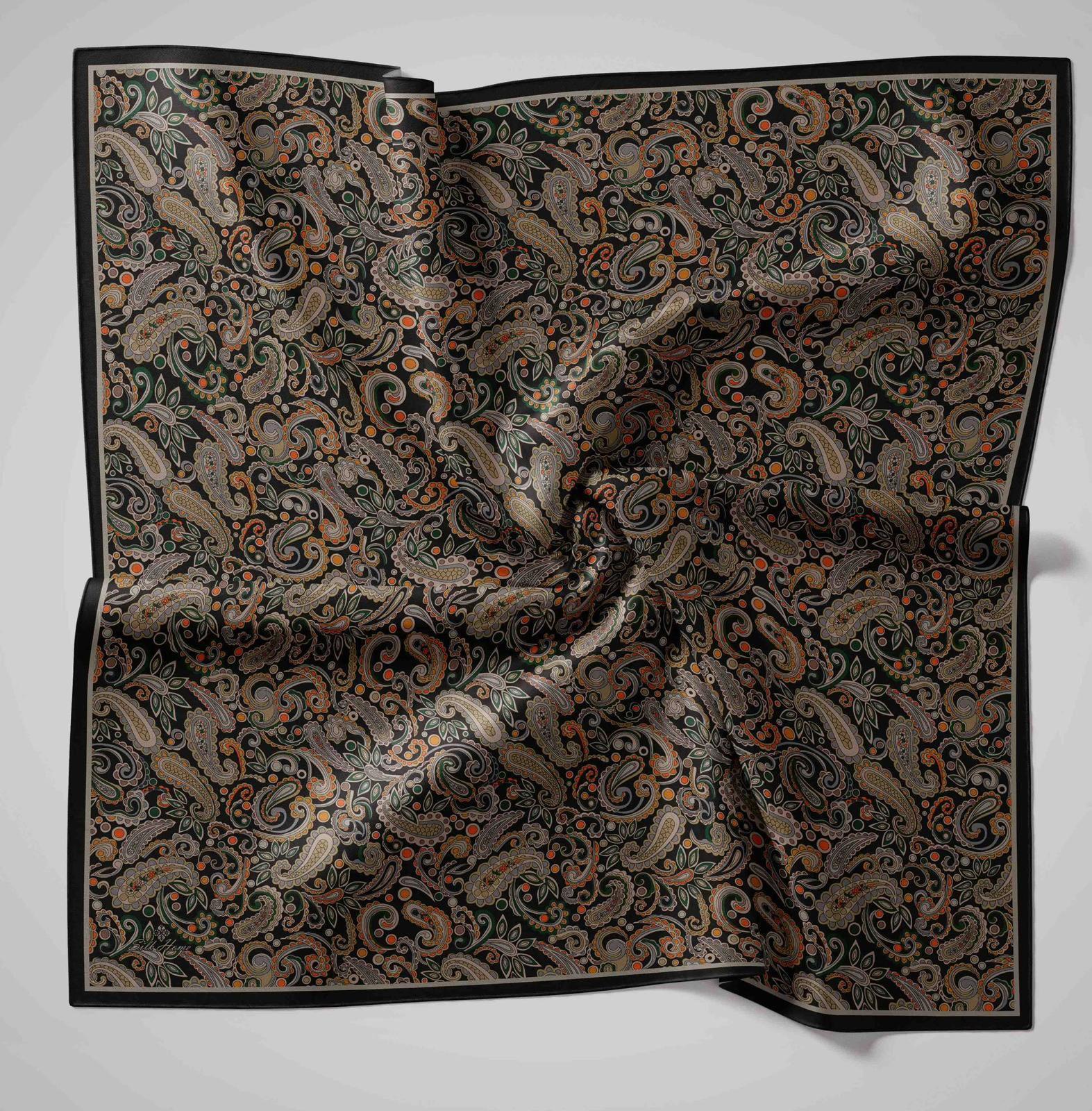 Silk Home Soft Eşarp 45852 Siyah Karışık Desen 