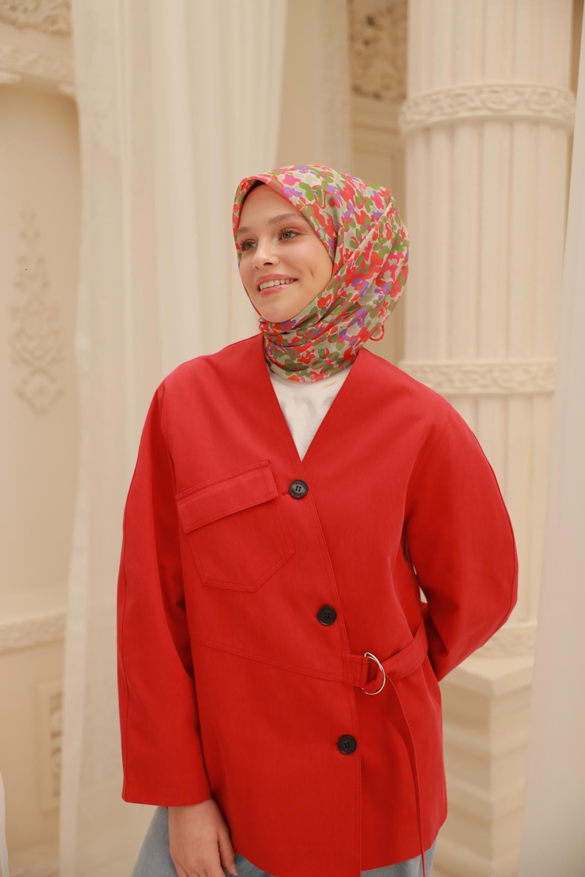 Silk Home Soft Eşarp 47308 Yeşil Karışık Desen 