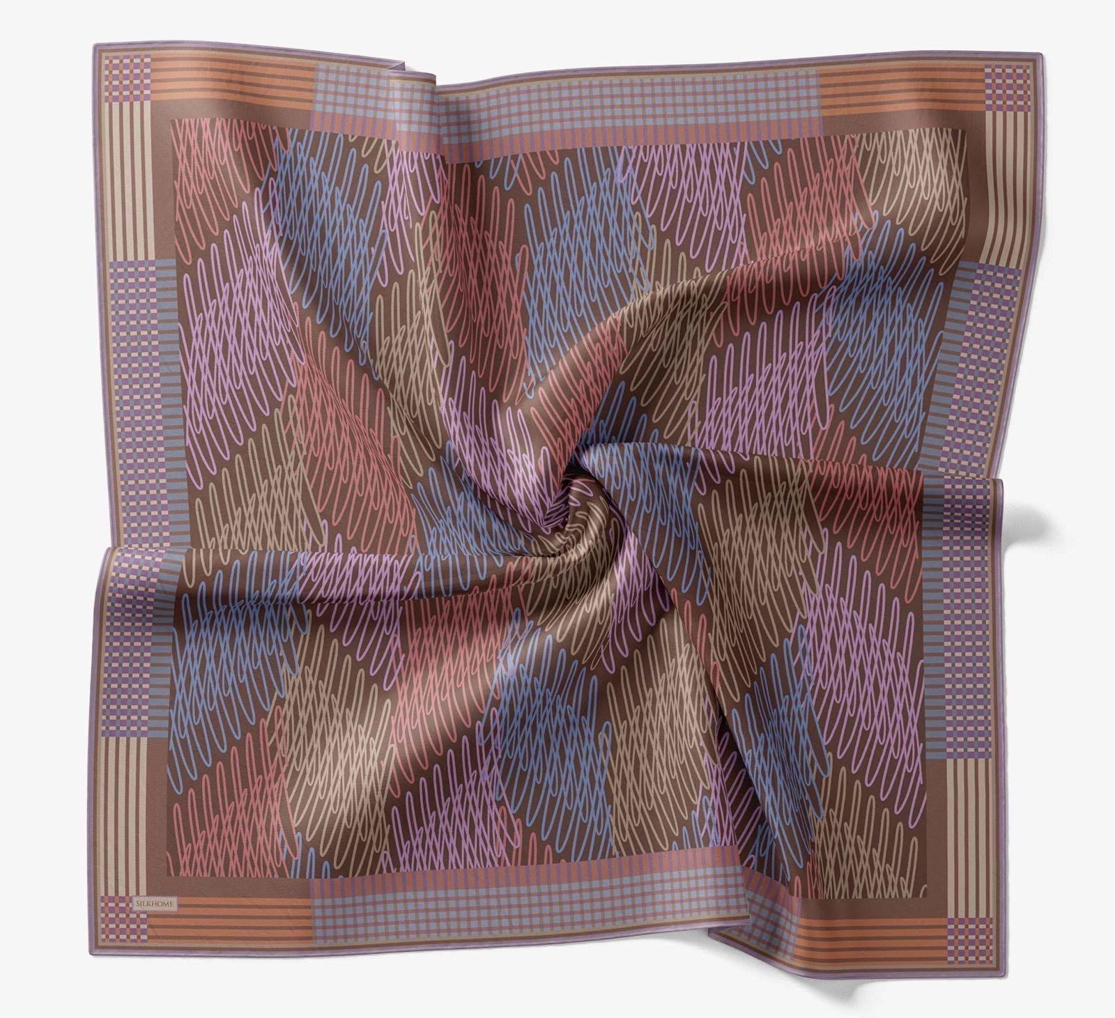 Silk Home Soft Eşarp Çizgi Desenli Kahve - Vizon
