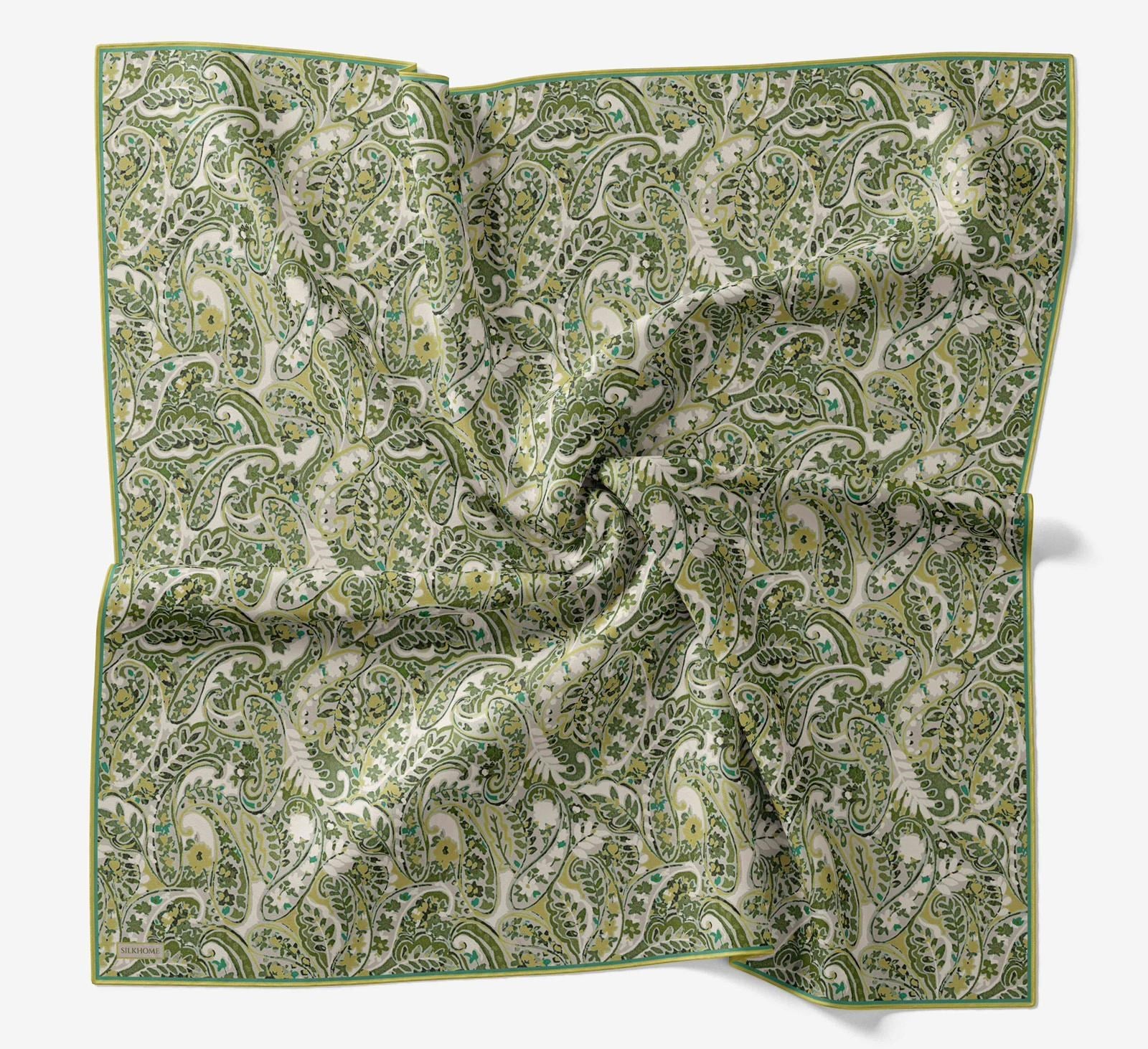 Silk Home Soft Eşarp IST 04675 - 17 Yeşil Etnik Desen