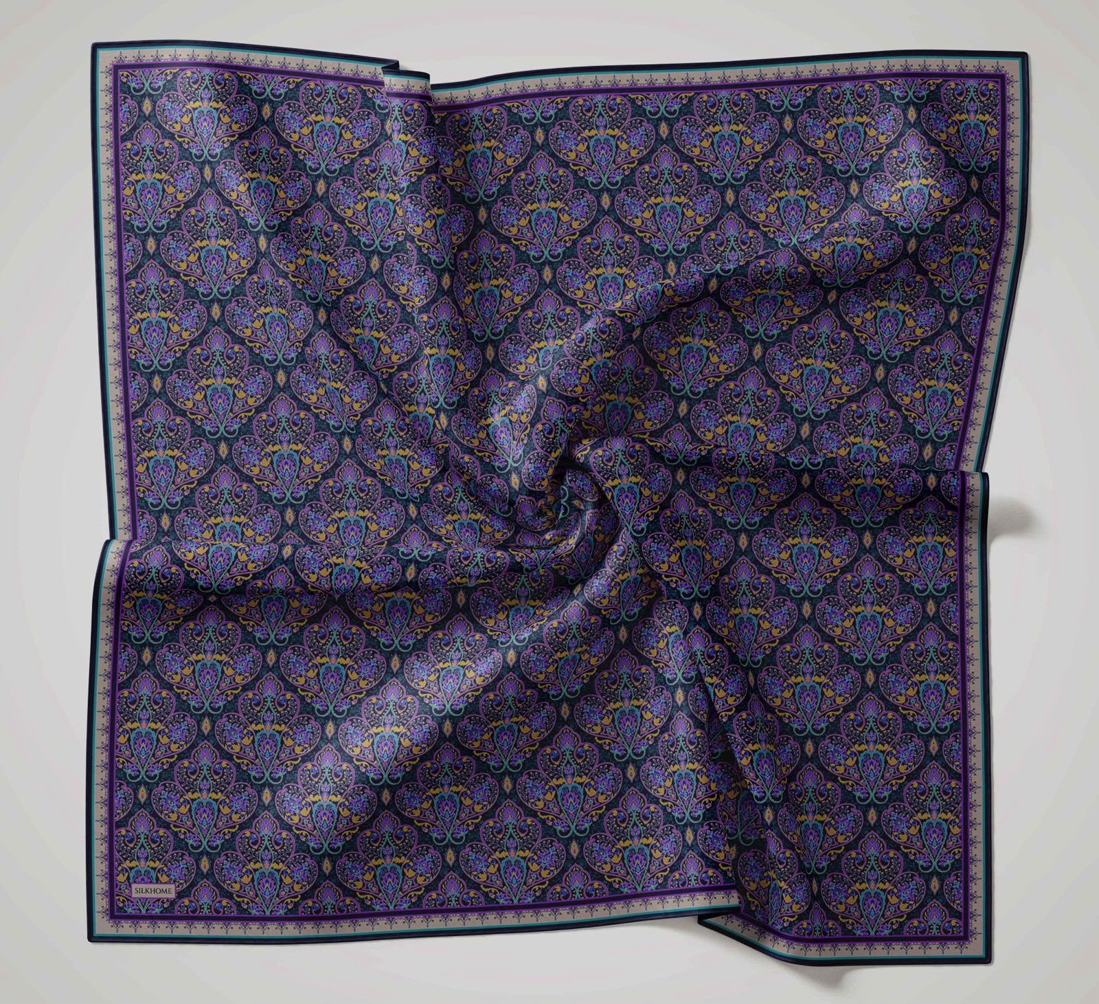 Silk Home Soft Eşarp Lacivert Vintage Desen