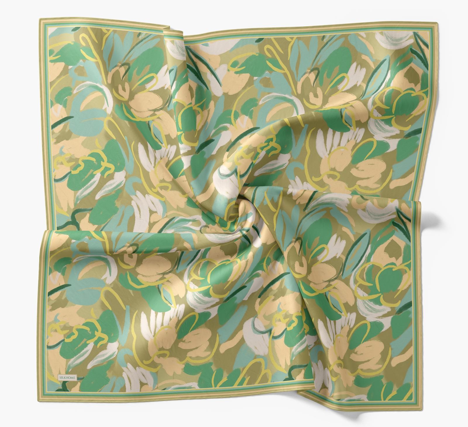Silk Home Soft Eşarp Zümrüt Yeşili Soyut Desen