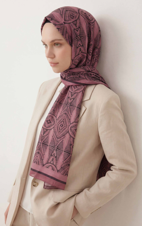Silk Home Soft Şal IST 481001-14 Pembe Urban Nature Desen