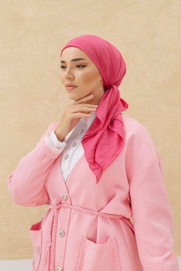 Silk Home Tensel Aerobin Eşarp 03038 Fuşya Pembe Düz Renk