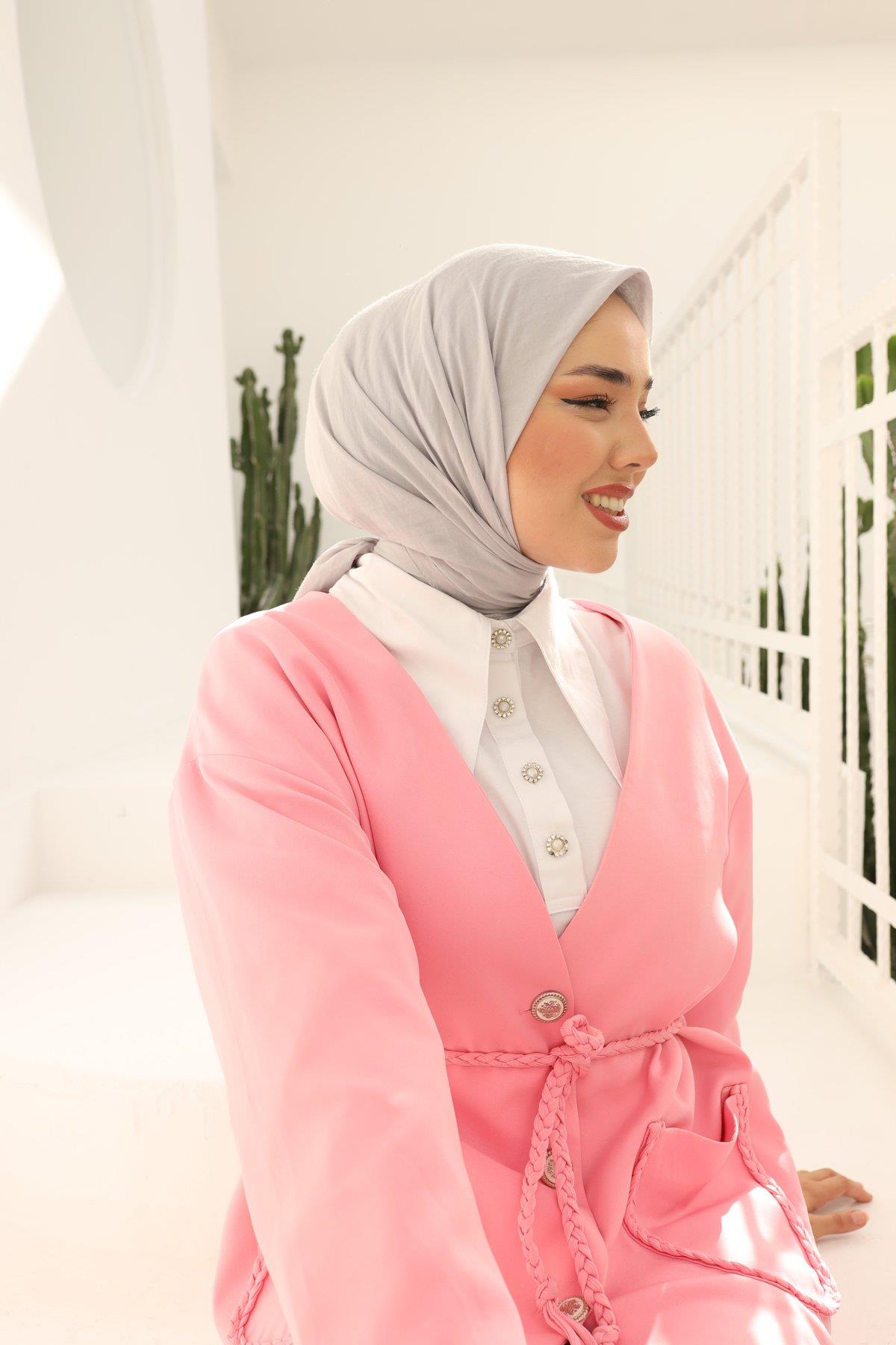 Silk Home Tensel Aerobin Eşarp 36798 Açık Gri Düz Renk 