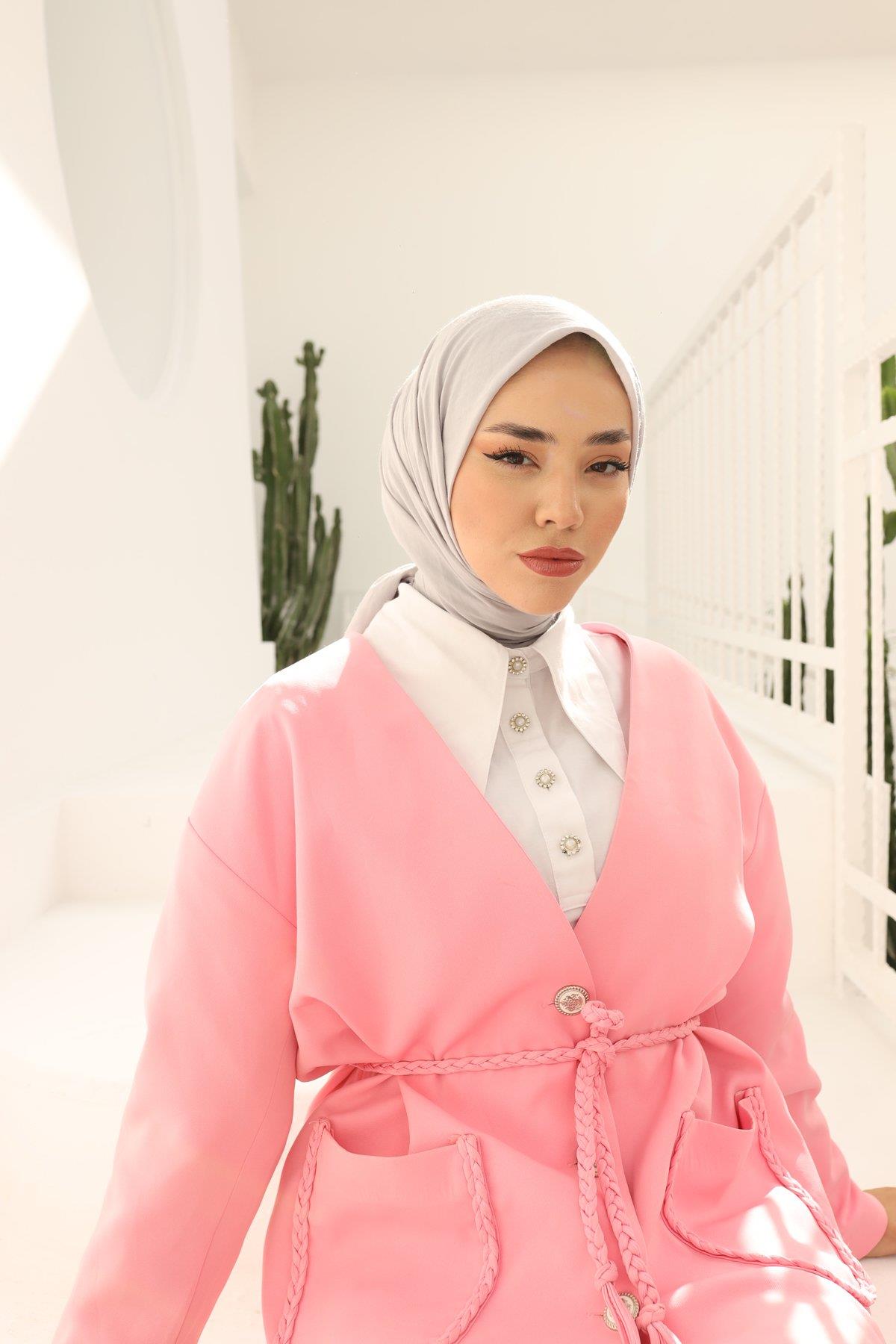 Silk Home Tensel Aerobin Eşarp 36798 Açık Gri Düz Renk 