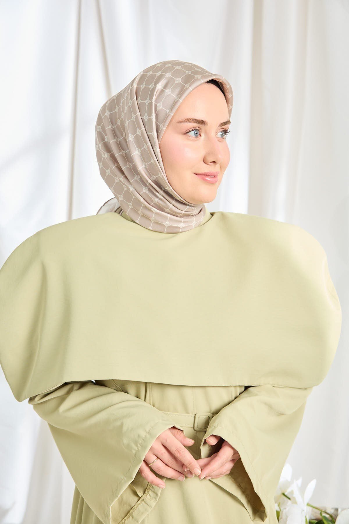 Silk Home Tiviil İpek Eşarp Monogram Bej