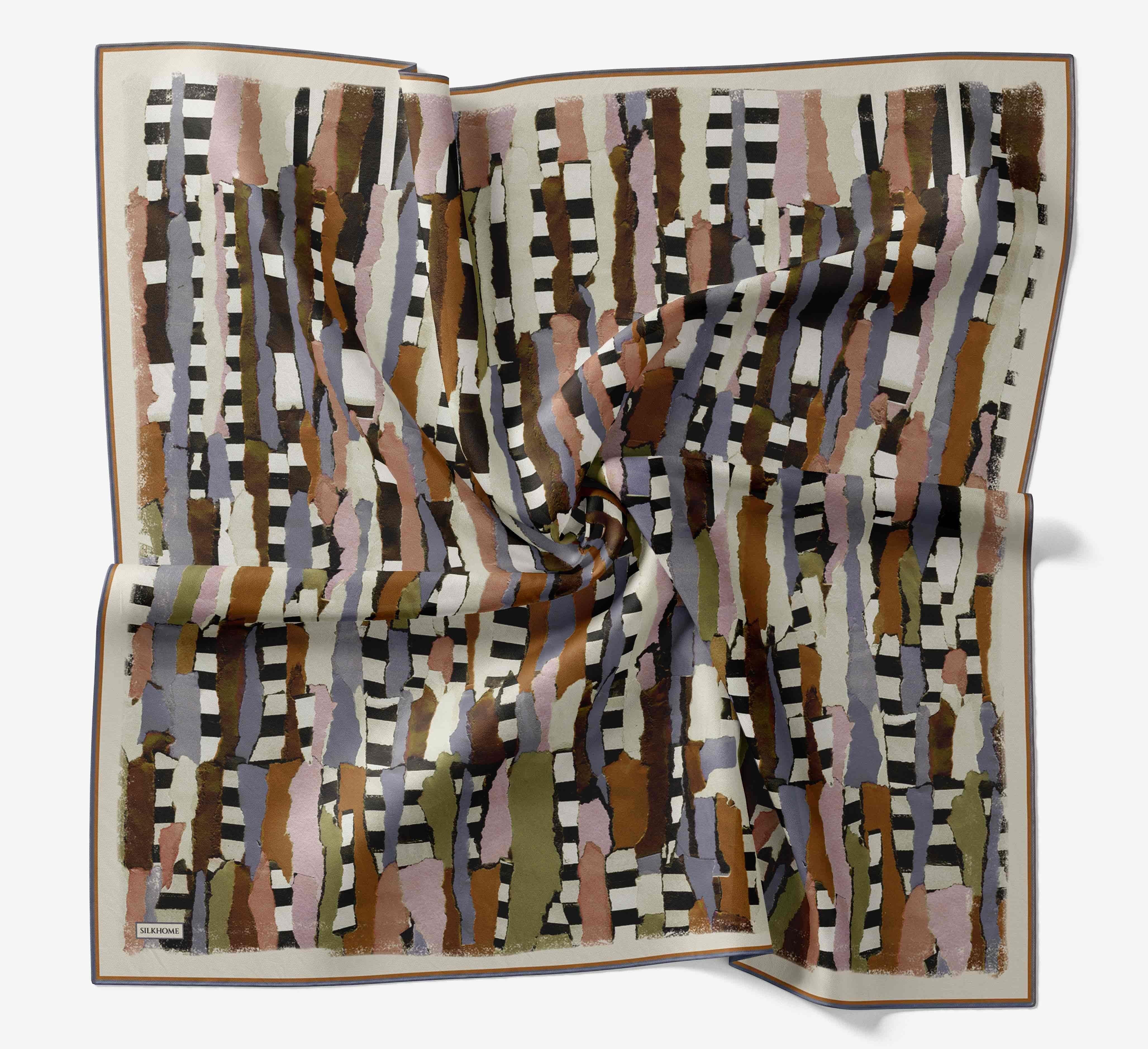 Silk Home Tivil İpek Eşarp 11525 - 06 Soft Yeşil Geometrik Desen 