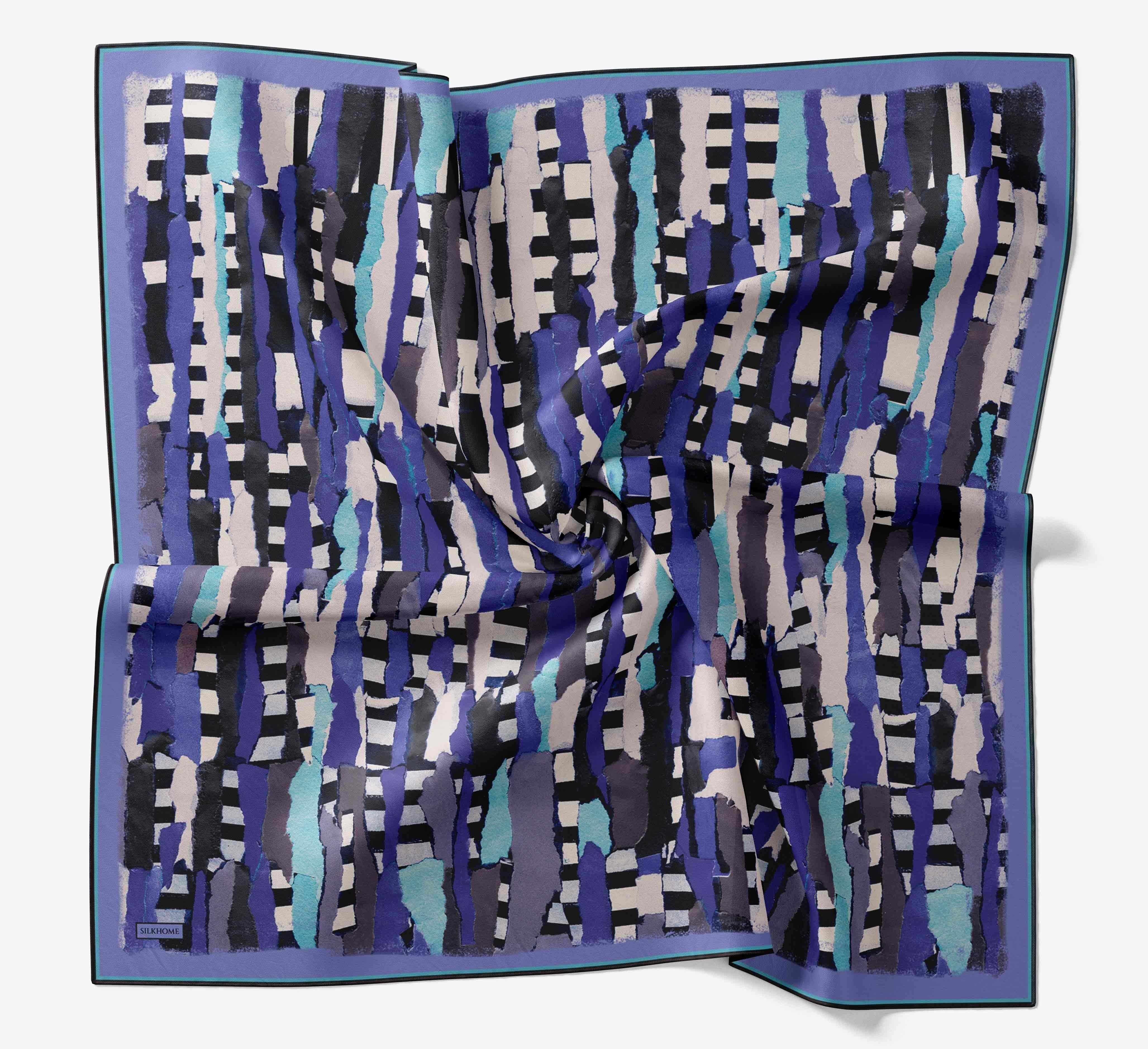 Silk Home Tivil İpek Eşarp 11525 - 24 Eflatun Geometrik Desen 