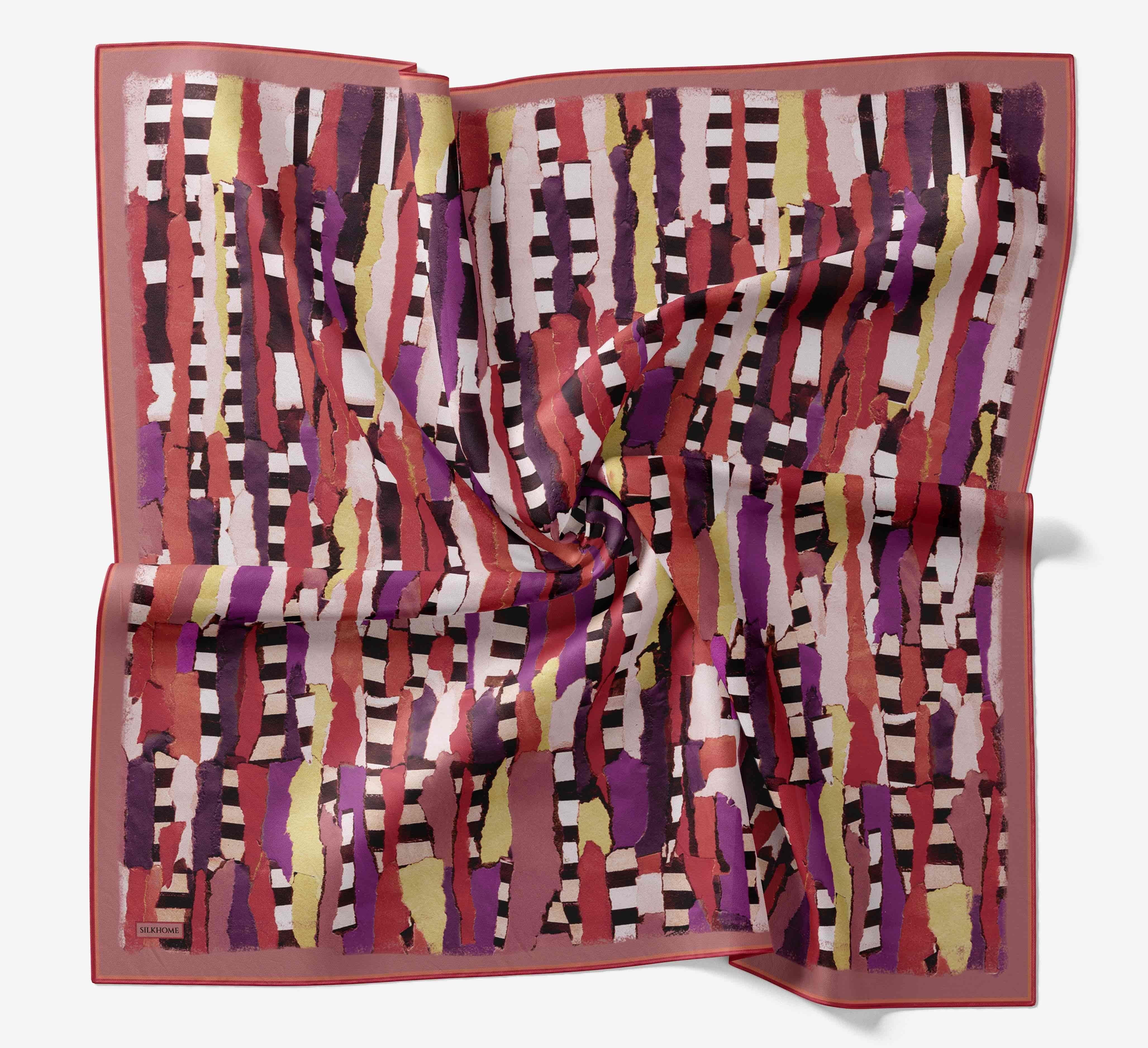 Silk Home Tivil İpek Eşarp 11525 - 29 Soğan Kabuğu Geometrik Desen 