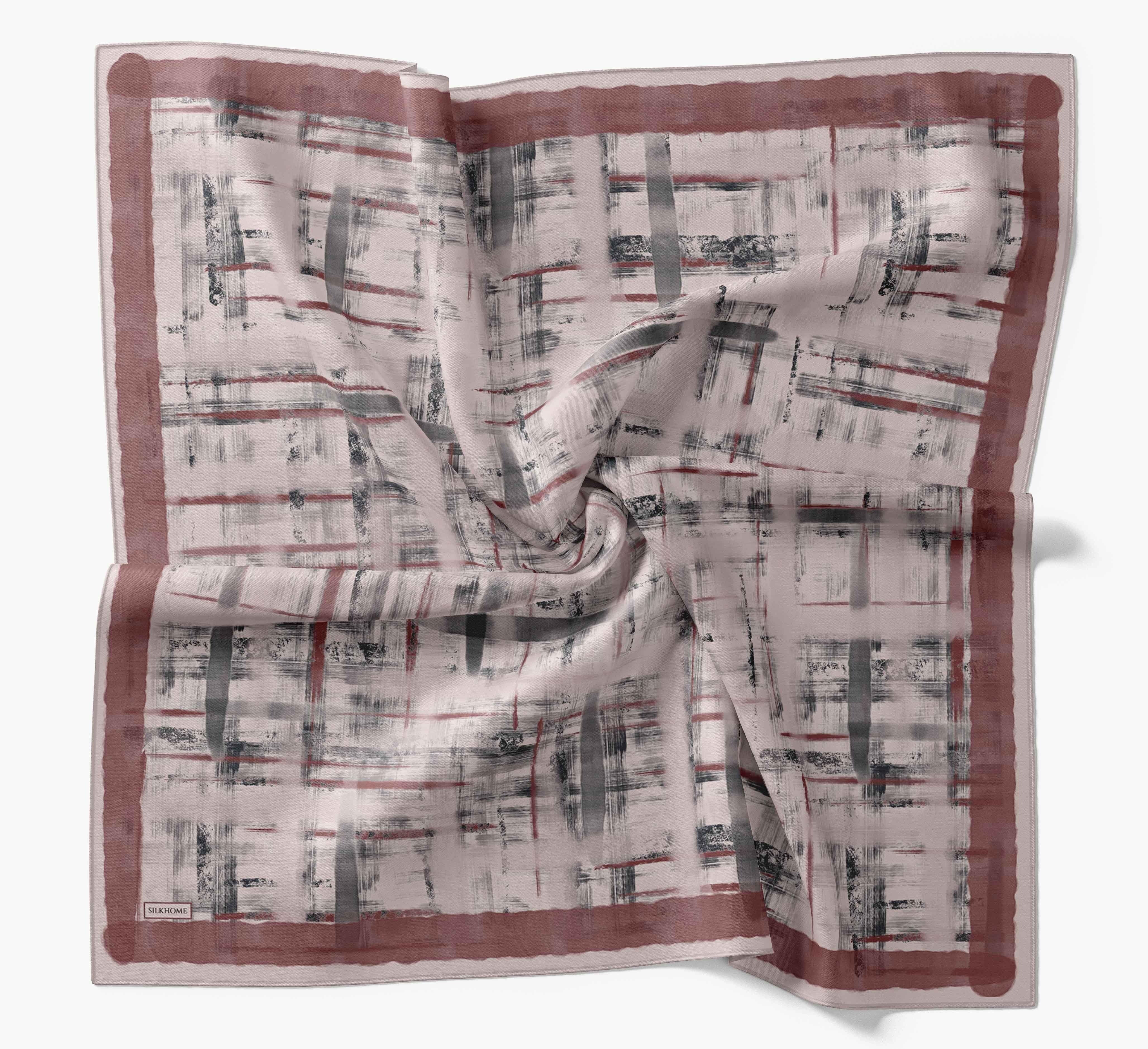 Silk Home Tivil İpek Eşarp 11527 - 03 Kahve Batik Desen 