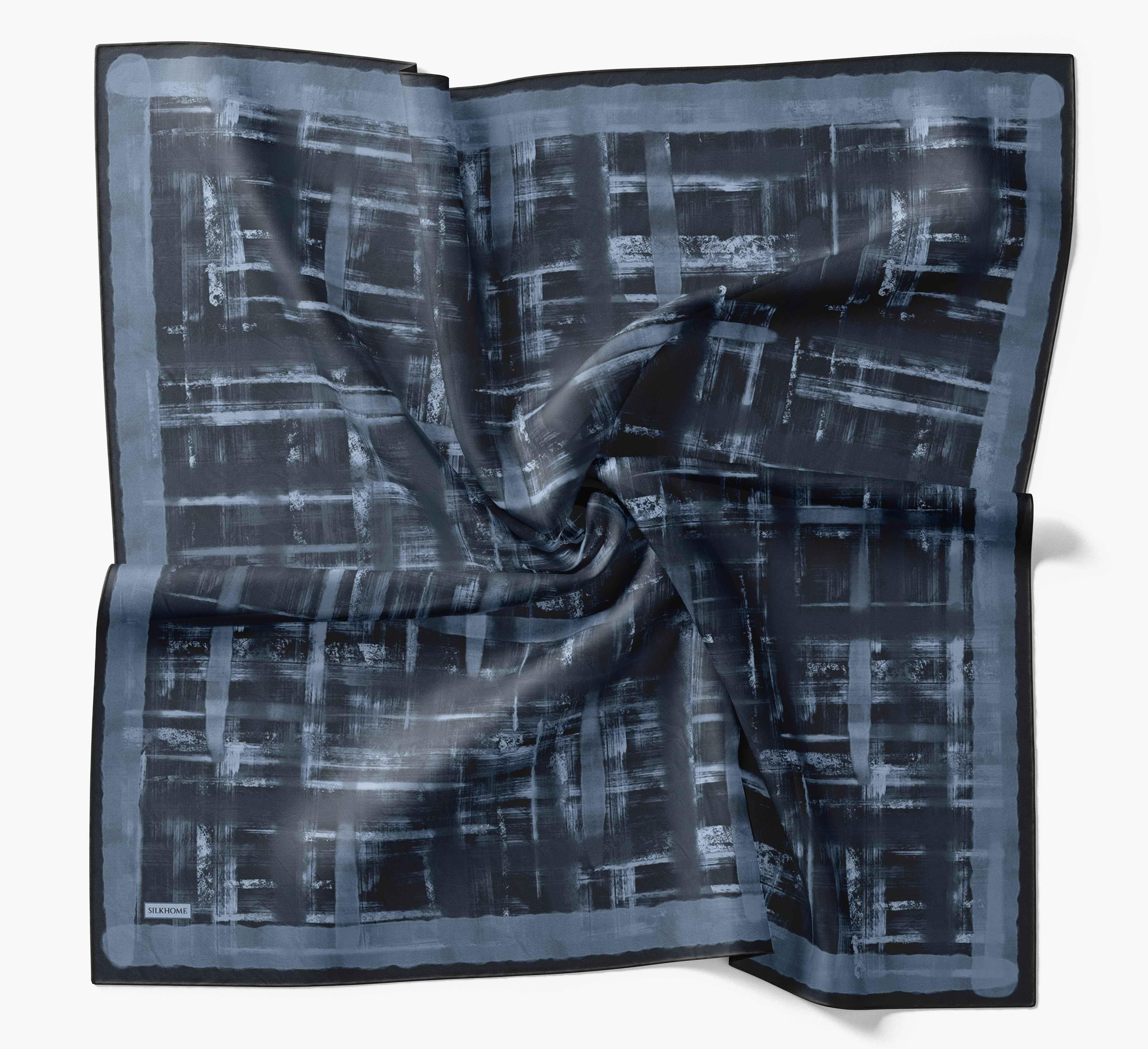 Silk Home Tivil İpek Eşarp 11527 - 15 Antrasit Batik Desen 