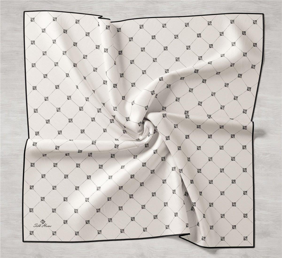 Silk Home Tivil İpek Eşarp IST-113920 Krem, Siyah