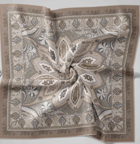 Silk Home Tivil İpek Eşarp IST 11476 - 49 Yeşil Etnik Desen