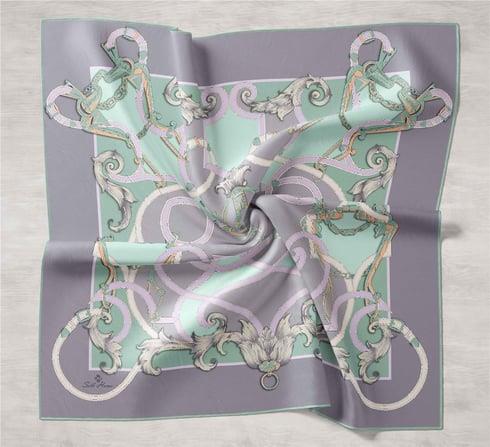 Silk Home Tivil İpek Eşarp İST11436-37 Mint, Leylak, Beyaz, Vanilya, Pembe Karışık Desen