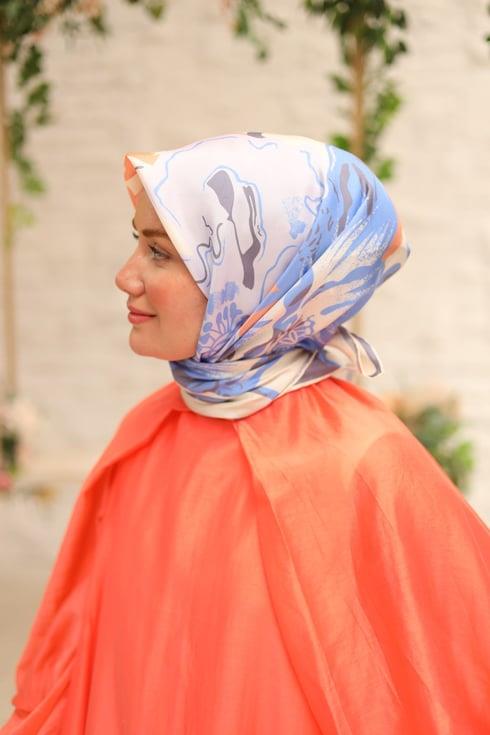 Silk Home Tivil İpek Eşarp IST11437-13 Eflatun, Yavruağzı, Mavi, Pembe, Lila
