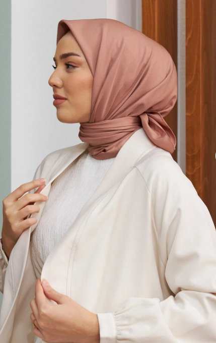 Silk Home Tivil Polyester Eşarp IST 11343-03 Pudra Düz Desen