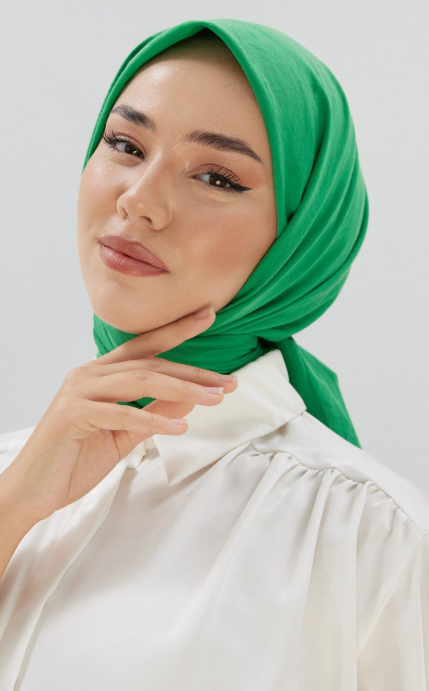 Silk Home Tivil Polyester Eşarp IST 11343-07 Yeşil Düz Desen