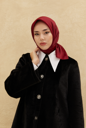 Silk Home Tivil Polyester Eşarp IST 11343-02 Bordo Düz Desen