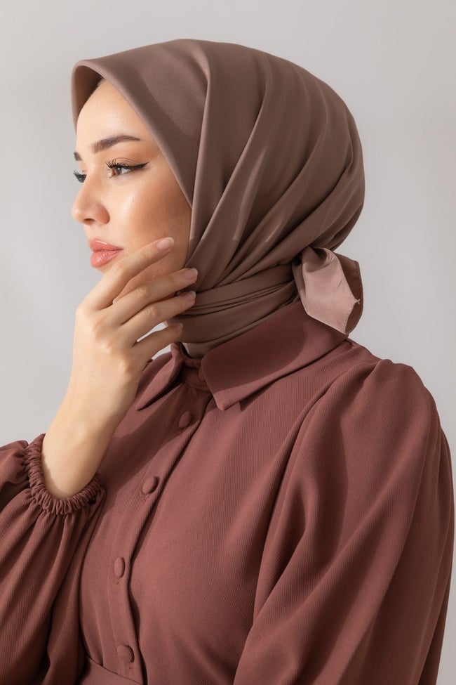 Silk Home Tivil Polyester Eşarp IST 11343-14 Vizon Düz Desen