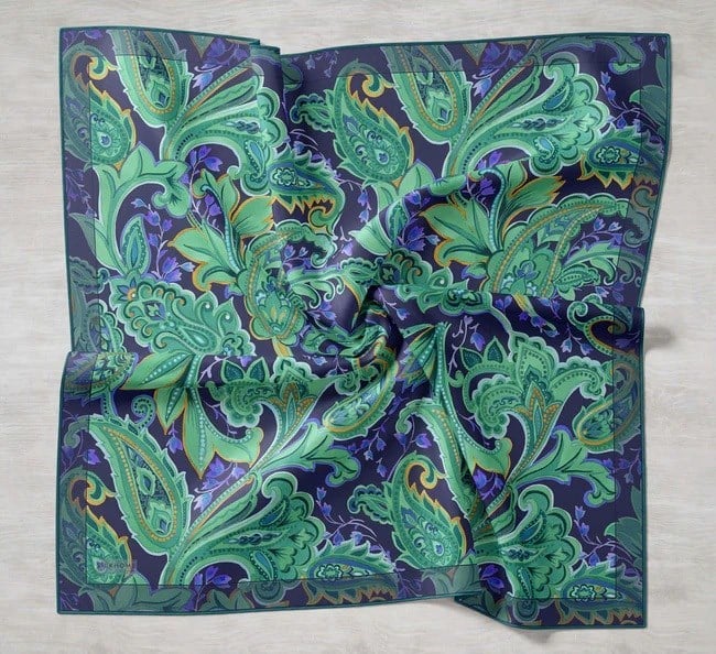 Silk Home Tivil Saf İpek 11504 - 01 Lacivert Etnik Desen 