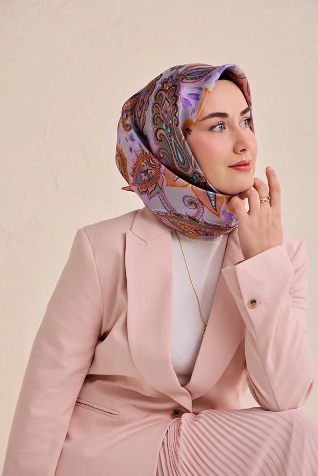 Silk Home Tivil Saf İpek 11504 - 15 Turuncu Etnik Desen 