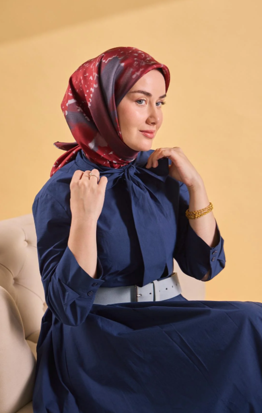 Silk Home Tivil Saf İpek IST 1152-03 Bloom Bordo Desen 