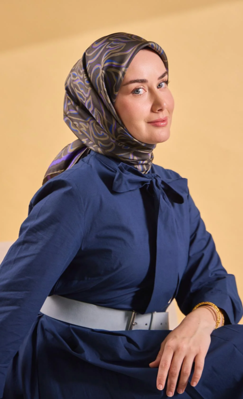 Silk Home Tivil Saf İpek IST 11522 - 06 Koyu Haki Line Desen 