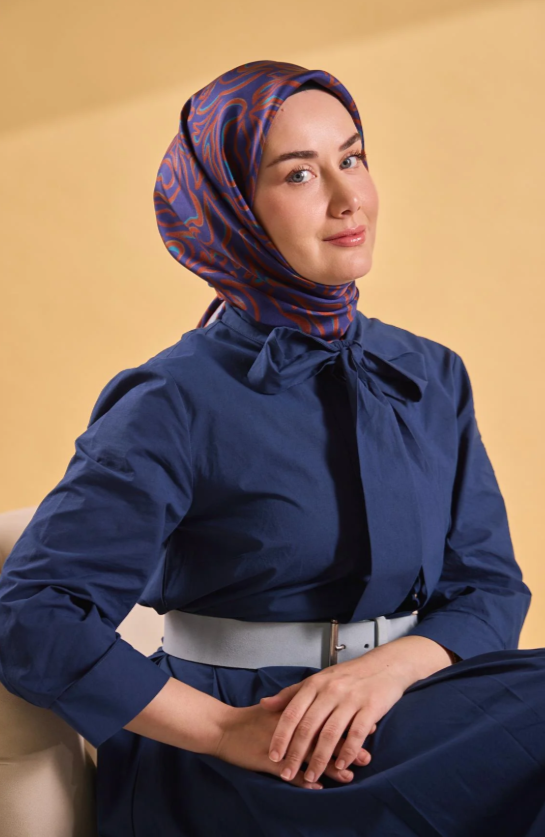 Silk Home Tivil Saf İpek IST 11522 - 22 Lacivert Line Desen 