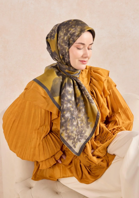 Silk Home Tivil Saf İpek IST 11526-04 Bloom HardalDesen 