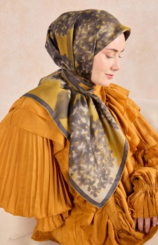 Silk Home Tivil Saf İpek IST 11526-04 Bloom HardalDesen 