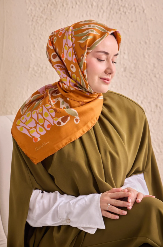 Silk Home Tivil Saf İpek IST 11531 - 04 Koyu Turuncu Mercan Desen 
