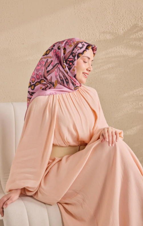 Silk Home Tivil Saf İpek IST 11531 - 13 Pembe Mercan Desen 
