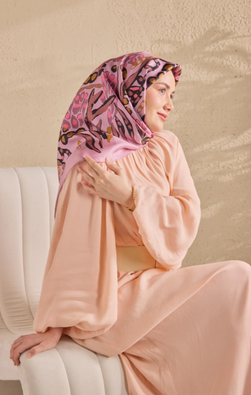 Silk Home Tivil Saf İpek IST 11531 - 13 Pembe Mercan Desen 
