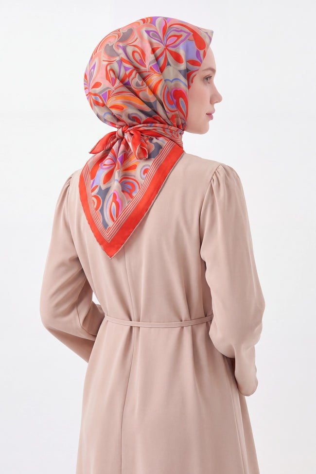 Silk Home Velora Eşarp Aura Floral Kırmızı