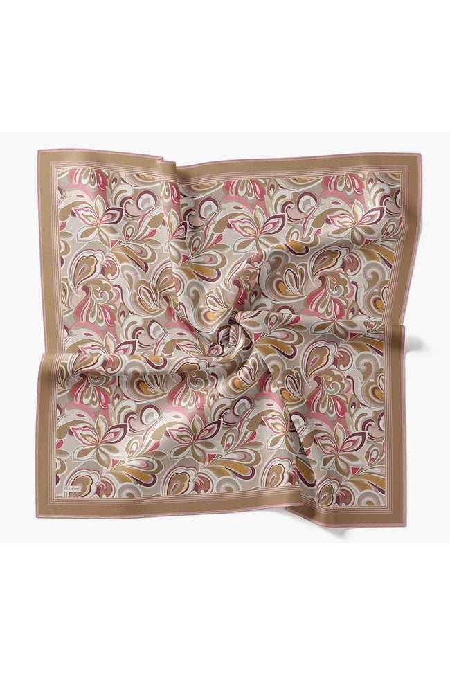 Silk Home Velora Eşarp Aura Floral Koyu Vizon
