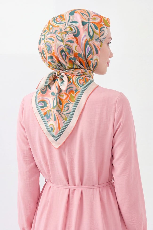 Silk Home Velora Eşarp Aura Floral Petrol Mavisi