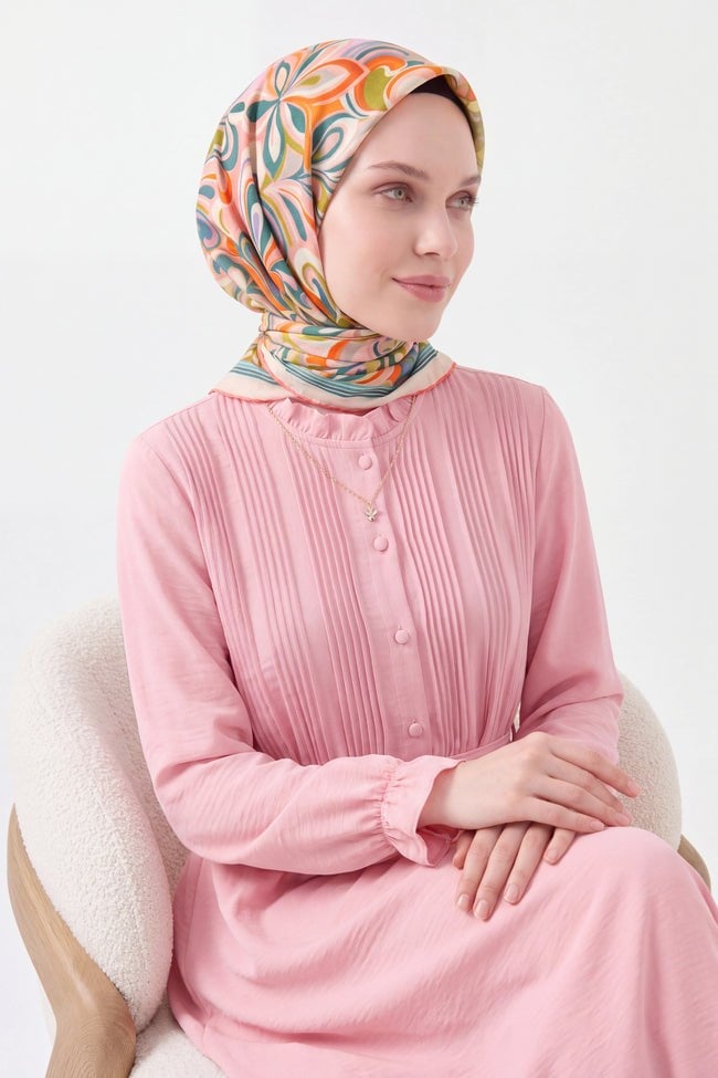 Silk Home Velora Eşarp Aura Floral Petrol Mavisi