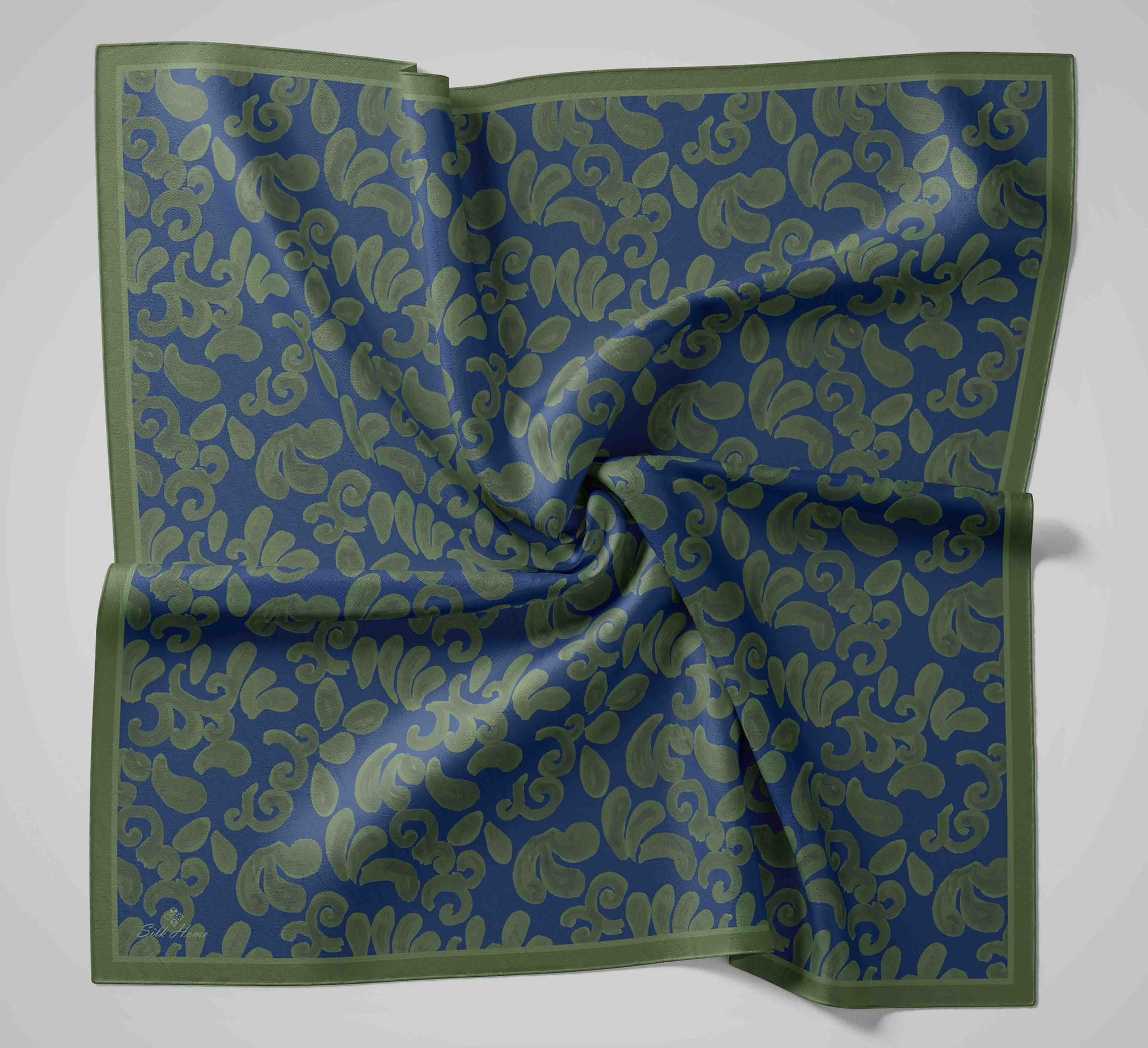Silk Home Velora Eşarp IST 160004-06 Sax-Yeşil Soyut Desen