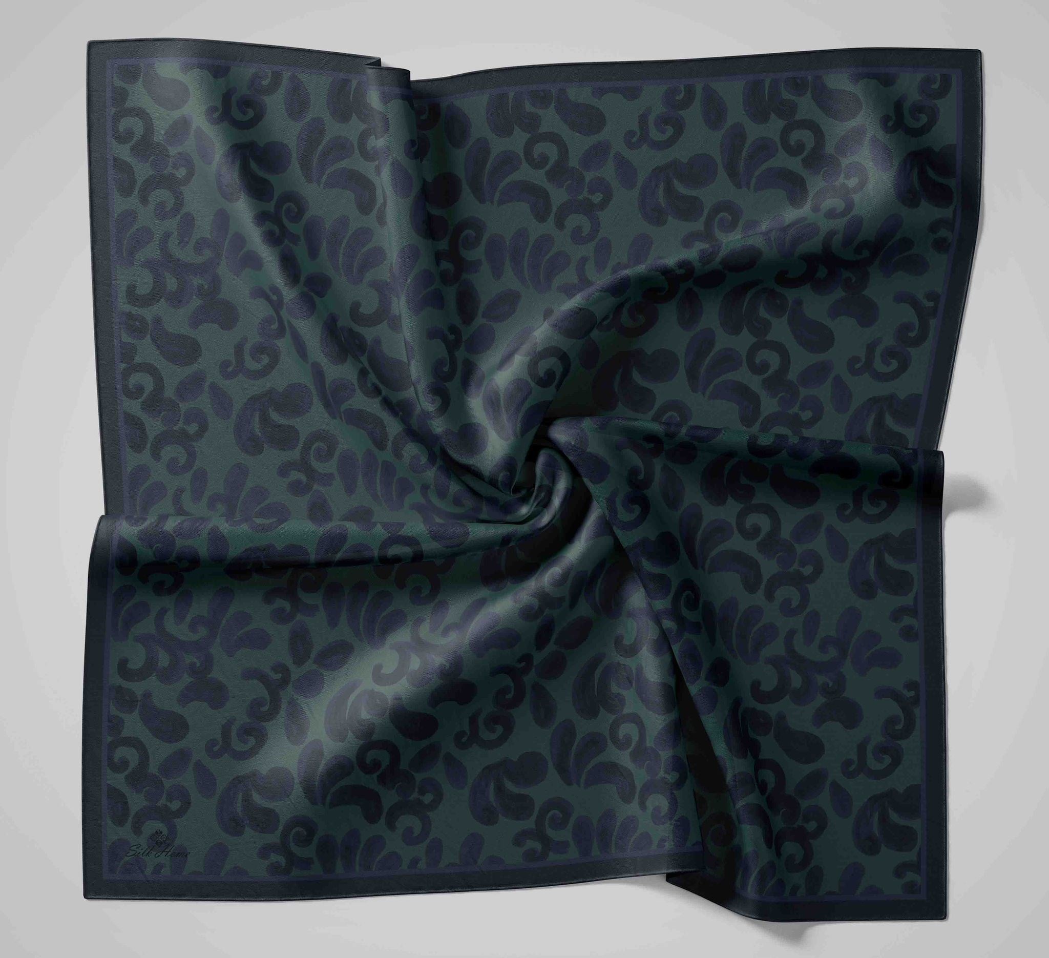 Silk Home Velora Eşarp IST 160004-13 Lacivert-Yeşil Soyut Desen