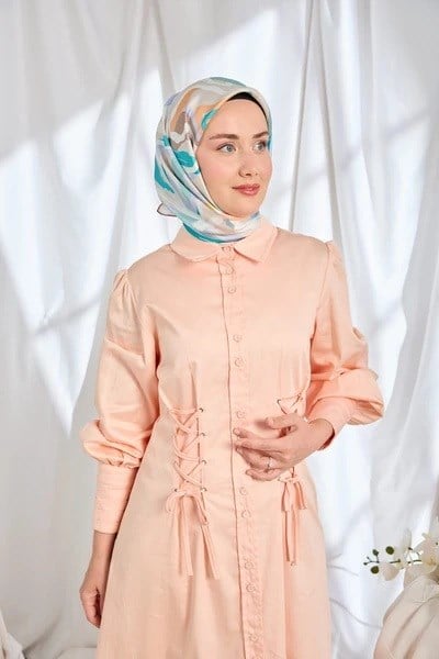 Silkhome Tivil İpek Eşarp 11541 06 Mint Yeşili Lila Soyut Desen
