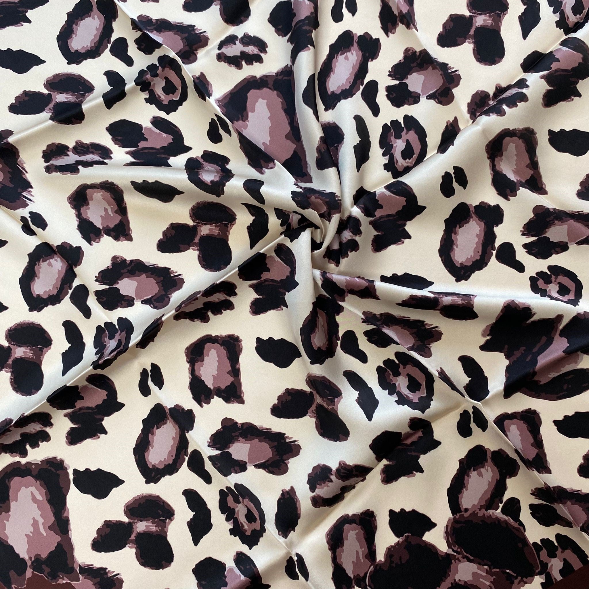 Sisley Sura Saf İpek Eşarp Bordo Leopar Desen 2034 - 022