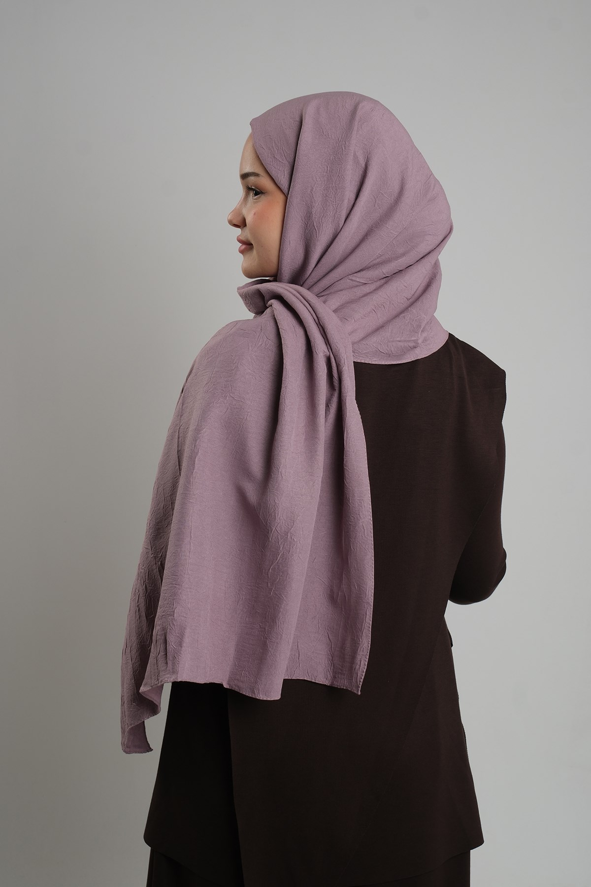 Violet Düz Klasik Ria Şal İtalyan Dikişli Pamuk Caz Sade 202130_21