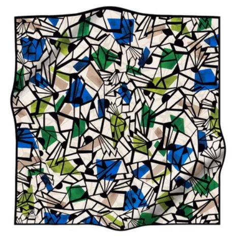 Vissona Tivil İpek Eşarp 51810-8-0032-0035 Krem Karışık Desen